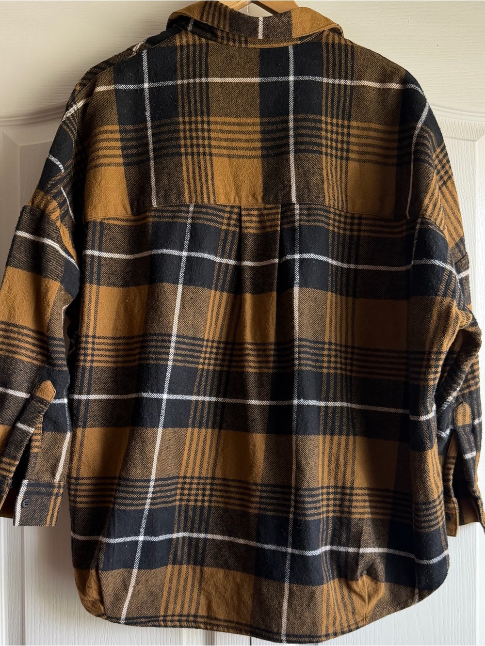 French Connection Flannel Rhodes Oversized Plaid Shirt Shacket - Picture 6 of 7